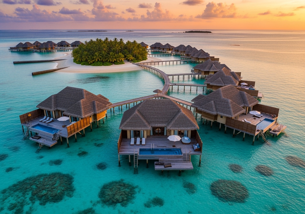 Luxury overwater bungalows in Maldives